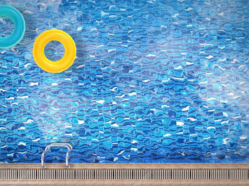Piscina con escalera y elementos de seguridad y confort
